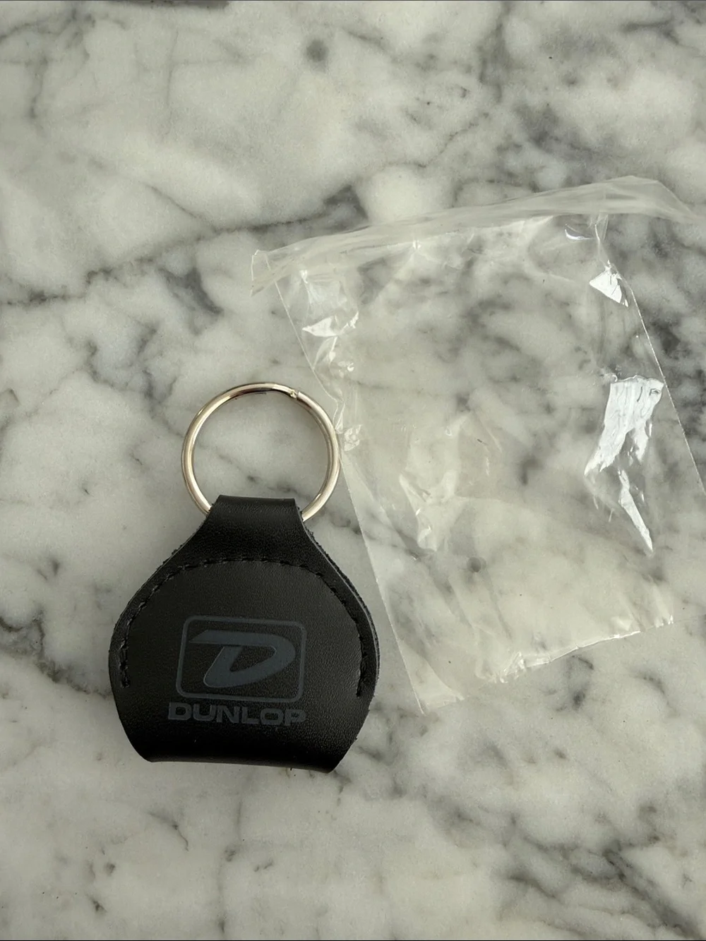 Black Leatherette Key Ring Phone Holster